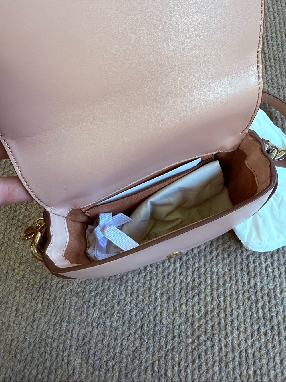 Stella McCartney Frayme Shoulder Bag Small Blush Pink Chain Link Trim $1,326 EUC - Picture 8 of 13